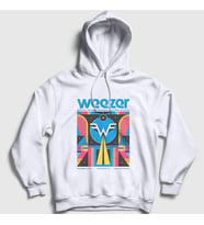 Presmono Unisex Beyaz Poster Müzik Weezer Kapüşonlu Sweatshirt 513397tt