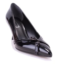 Dagoster DZA07-725417 Siyah Rugan Stiletto Topuklu Kadın Ayakkabı (Parlak Siyah)