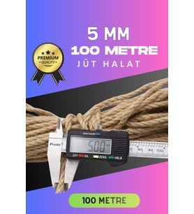5 MM 100 Metre Jüt Halat Dekoratif Hasır İp Urgan Süs