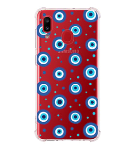 PrintiFy Samsung Galaxy A30 Uyumlu Nazar Boncuğu 1 Baskılı Şeffaf Köşe Korumalı Antişok Kılıf