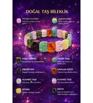 Doğal Taş Çakra Bileklik Enerji Dengeleyici El Yapımı Esnek Kadın Bileklik
