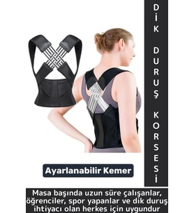 Ofis Masabaşı Öğrenci Spor Sırt Ağrısı Duruş Bozukluğu Postür Ayarlanabilir Kemer Dik Duruş Korsesi