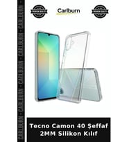 Tecno Camon 40 Şeffaf 2MM Silikon Kılıf Mobil Kapak Cihaz Aksesuar Telefon Örtüsü