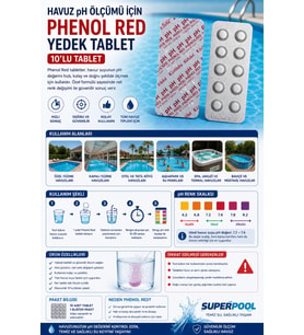 Havuz Phenol Red pH Ölçümü İçin Yedek 10'lu Tablet
