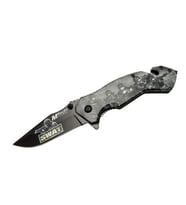4 23 6 Swat Kurtarma / Kamp Çakı 20cm - Yarı Otomatik, Kemerlikli, Cam Kırma Ve İp Kesme Aparatlı