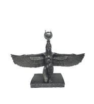İsis Mısır Tanrıça Biblo Yatay Gümüş Eskitme 30x19cm