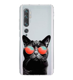 PrintiFy Xiaomi Mi Note 10 ile Uyumlu Kedi 3 Kamera Korumalı Şeffaf Kılıf