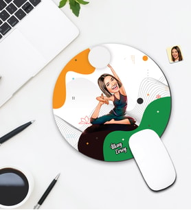 Kişiye Özel Karikatür Yoga Tasarımlı Mouse Pad 108
