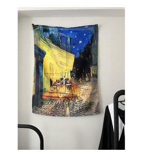 Cafe Terrace at Night - Vincent Van Gogh Duvar Örtüsü - Wall Tapestry I 70 x 100 cm (Karışık)
