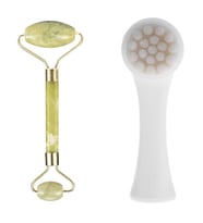 Roichil® 2li Set Çift Taraflı Cilt Temizleme Fırçası ve Yeşim Taşı Çift Taraflı Cilt Masaj Aleti