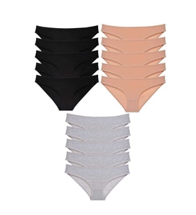 15 adet Süper Eko Set Likralı Kadın Slip Külot Siyah Ten Gri