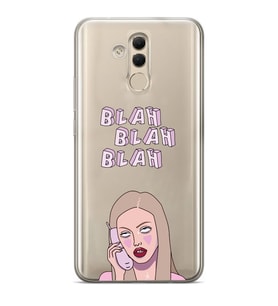 Huawei Mate 20 Lite Uyumlu Blah Blah Blah Mean Girls Desenli Şeffaf Telefon Kılıfı
