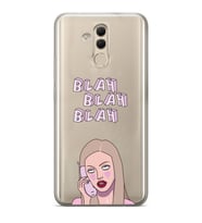 Huawei Mate 20 Lite Uyumlu Blah Blah Blah Mean Girls Desenli Şeffaf Telefon Kılıfı