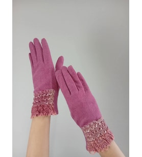 PEMBE DANTELLİ YUMUŞAK KADIN ELİDVEN