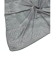 Valino Desenli Şifon Eşarp – 90x90 cm (Gri)