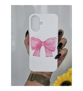 Iphone 16 Uyumlu İçi Kadife Lansman Kurdele Baskılı Kılıf