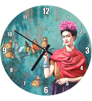 Cakatablo Frida Kahlo Kelebek Zinciri Görseli Duvar Saati