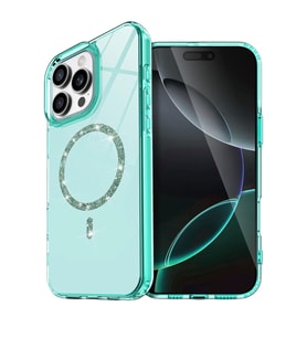 Newface Apple iPhone 14 Pro Max Live Diamond Magsafe Kapak - Yeşil