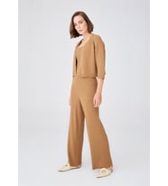 Peraluna Reglan Kollu Kaşmir Karışım Kısa Kadın Triko Bolero - Camel Melanj