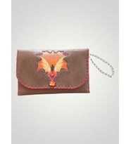 Vegan Deri Portföy/Clutch Tasarım Çanta - Kahverengi - Boyutları 17/26 (Çok Renkli)