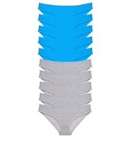 10 adet Süper Eko Set Likralı Kadın Slip Gri Mavi