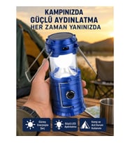 Mey İthalat® Katlanabilir USB Çıkışlı Kamp Feneri – Şarj Edilebilir, Dayanıklı ve Çok Fonksiyonlu