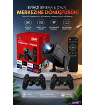 HCS350 Pro Retro Video Oyunu Konsolu + Android Tv + Dahili Hoparlör + Android12.0 TV Projektör - Projeksiyon