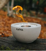 KAFNA Nehar Masaüstü Beton Şömine + 1lt. Bioethanol Şömine Yakıtı +Dekoratif Taş