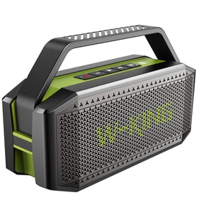 W-KING D9-1 Bluetooth Hoparlör 100W Boombox 40S Dinleme IPX6 Kablosuz Stereo TWS Ses Bombası Yeşil