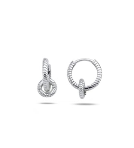 Sallantılı Snake Desen Halka Kadın Gümüş Küpe 13 MM