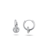 Sallantılı Snake Desen Halka Kadın Gümüş Küpe 13 MM