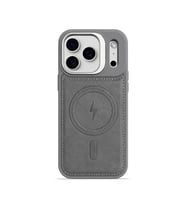 iPhone 17 Pro Max GripStand MagSafe Deri Kılıf Gri