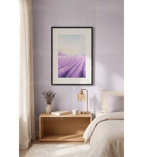 Lavanta Tarlası Minimalist 1. Kalite Ahşap Çerçeveli Tablo