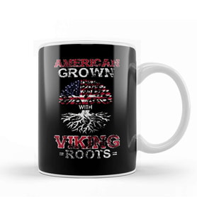Vintage American Grown With Viking Roots Norse Kupa Bardak Porselen