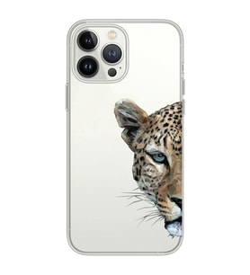 Iphone 15 Pro Uyumlu Kaplan Desenli Şeffaf Telefon Kılıfı