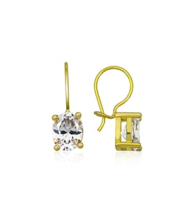 ?Gümüş Gold Sallantılı Oval Damla Küpe CSR2183583