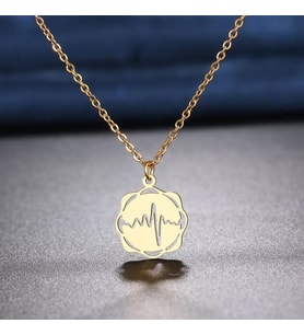 Kişiye Özel 925 Ayar Gümüş Kalp Atışı Kolye (Gold)