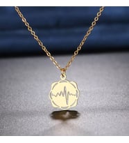 Kişiye Özel 925 Ayar Gümüş Kalp Atışı Kolye (Gold)