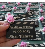 AHŞAP MAGNET Sonsuzluk Magneti -  Magnet Nikah Şekeri - Nişan Şekeri - Söz Şekeri - Düğün Magnet - Nişan Magnet - Söz Magnet - Yenidoğan Magnet - Doğum Magnet - Yaş Magnet 7cm
