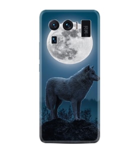 Xiaomi Mi 11 Ultra Kılıf Resimli Desenli Silikon Platinium Series Wolf Moon 1857