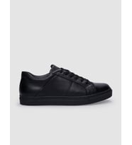%100 Hakiki Deri Siyah Bağcıklı Erkek Sneaker