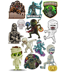 Mumya Sticker Set-2 9 Parça Telefon, Tablet, Defter, Laptop Sticker