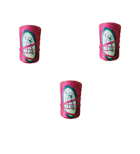 Favori İp 5000 Denye -0.8 Mm- Ambalaj ve Paket İpi Naylon Burgulu Örgü Çamaşır İpi - Pembe - 3 Adet