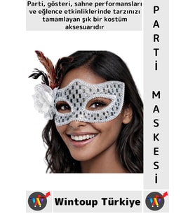 #PartiMaskesi Göz Çevresi İşlemeli Estetik Kostüm Davet Yılbaşı Cosplay Balo Şık Tüylü Parti Maskesi