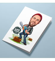 Kişiye Özel Ormancı Erkek Karikatürlü Tebrik Kartı