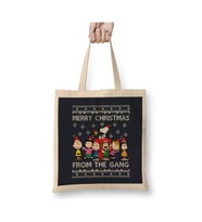 Merry Christmas From The Peanuts Gang Snoopy Bez Çanta Uzun Saplı Alışveriş Çantası (Beyaz)