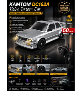 KAMTOM DC162A Retro Dream Car 1:16 4x4 Drift Uzaktan Kumandalı Araba 50 Km/H Hız Işıklı Şarjlı E30
