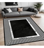 Eliana Home Dijital Baskı Yıkanabilir Kaymaz Taban Salon Halısı Ve Yolluk LNA0905-FNL120 (Siyah)