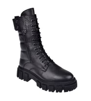 Castle Black Hakiki Deri Postal Kadın Bot SK-36871 SİYAH