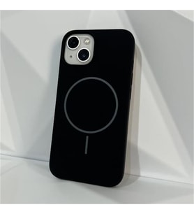 Coverzone ?phone 14 Plus ile Uyumlu Kadife ?� Y�zeyli Premium Silikon K?l?f MagSafe ile Uyumlu Kablosuz ?arj Destekli Darbe Emici Yumu?ak Dokulu Koruma Tasar?ml? Telefon K?l?f? Siyah